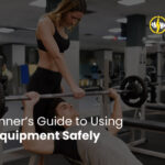 A female gym trainer assisting a male beginner